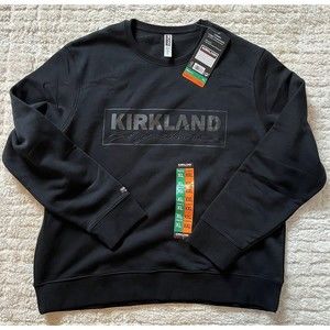 New Costco Kirkland Signature Unisex Logo Black Crewneck XL/XXL Pullover